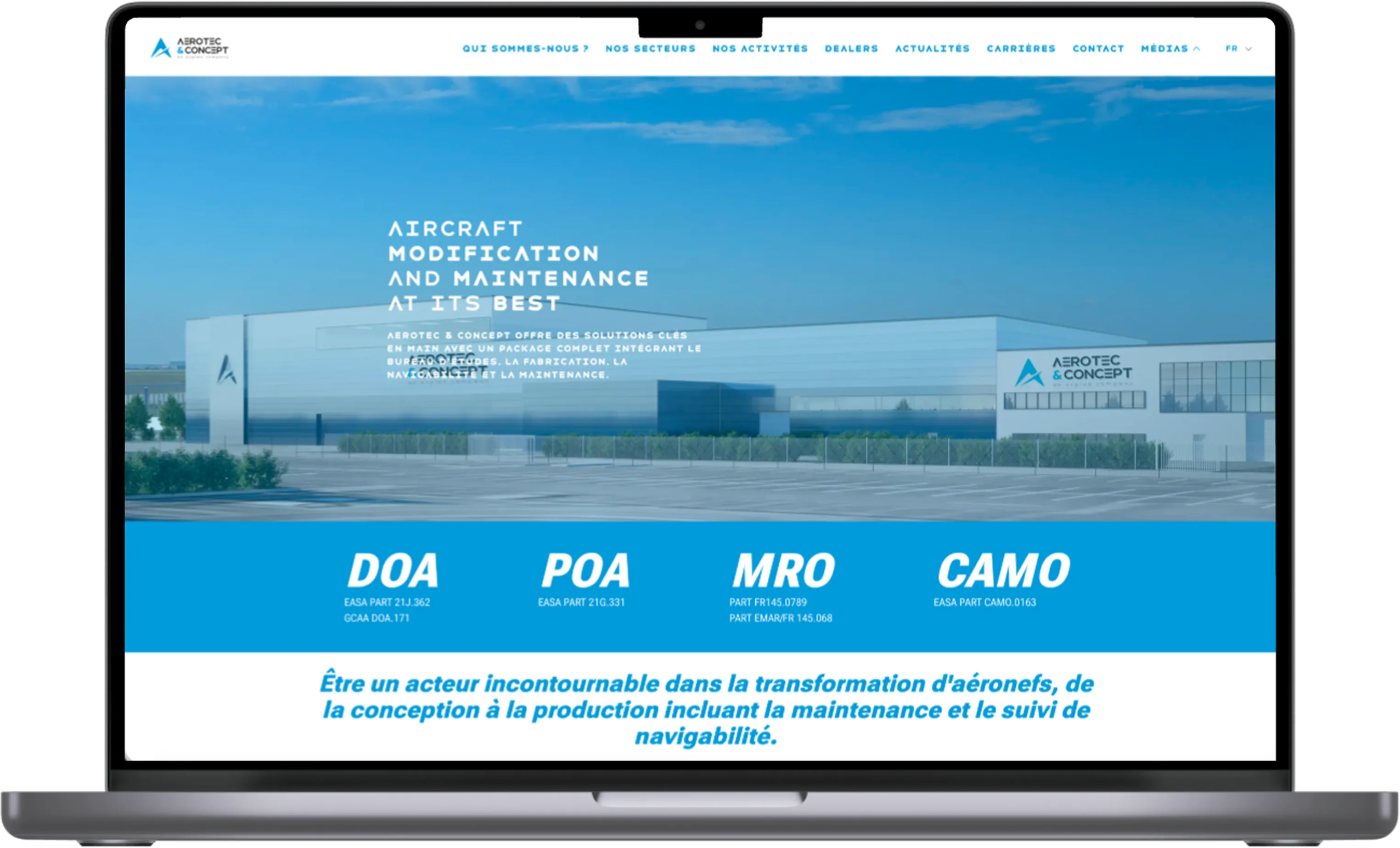 Site web Aerotec & Concept - développement sur mesure