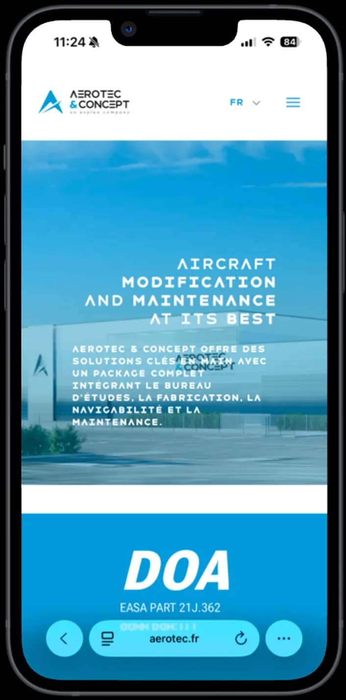 Version mobile Aerotec & Concept - responsive design